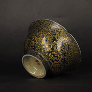 Gold Lacquerware Miseyou Porcelain Teacup from Jingdezhen, 80ml